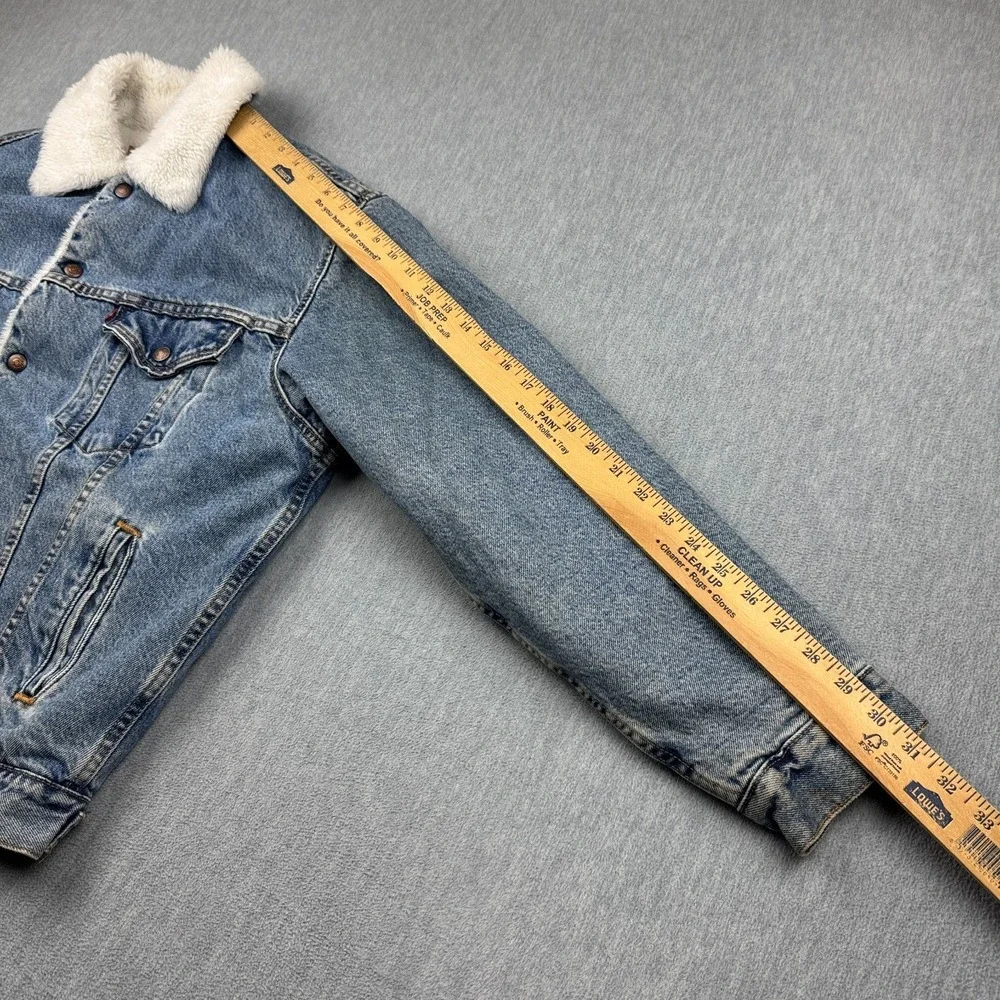 Vintage Levis Denim Jacket Mens Medium Trucker Sherpa Lined Made In USA 90S Coat